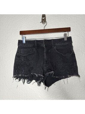 American Eagle  Super Super Stretch X Crochet High Rise Shorties Denim Size 6